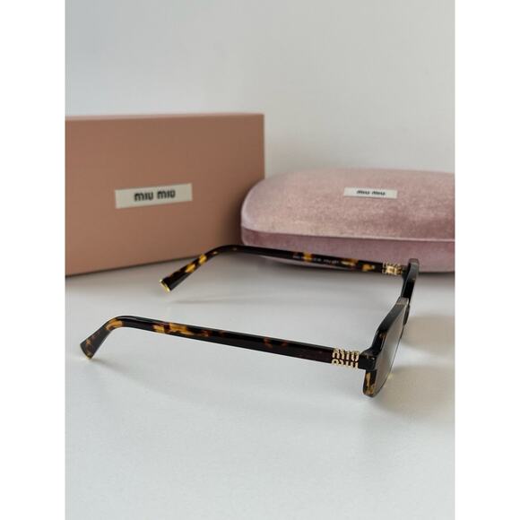 NEW Miu Miu MU11ZSF Regard Brown Havana Sunglasses $505 - Picture 5 of 7
